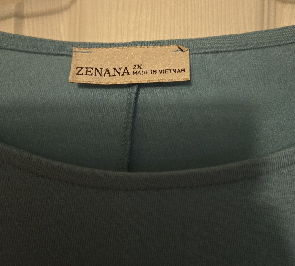 Zenana Dusty Teal Long Sleeve Dress - Picture 2 of 2